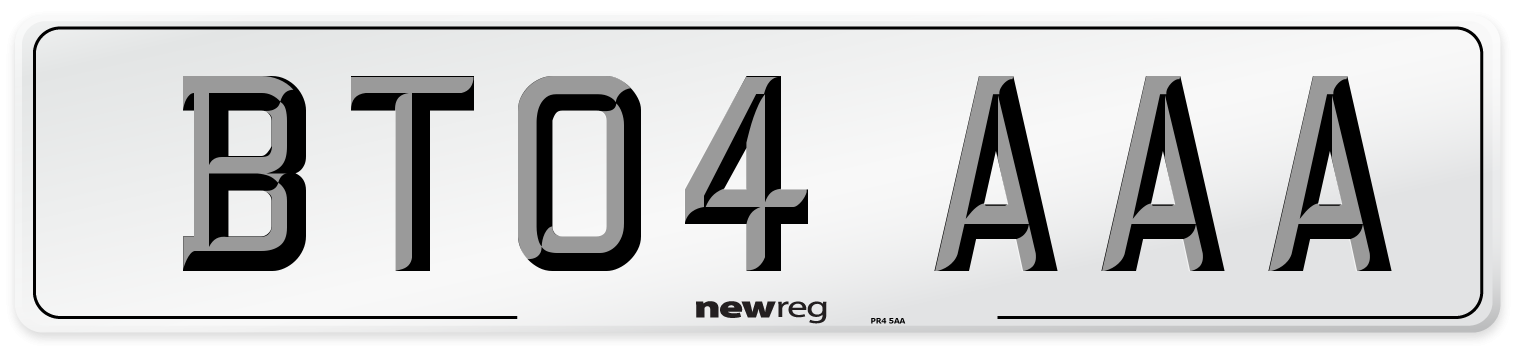 BT04 AAA Number Plate from New Reg